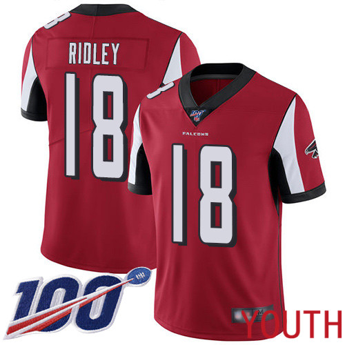 Atlanta Falcons Limited Red Youth Calvin Ridley Home Jersey NFL Football 18 100th Season Vapor Untouchable